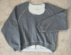 We the Free People Midnight Pullover Sweatshirt Womens XL Gray Oversized Preppy - Picture 1 of 6