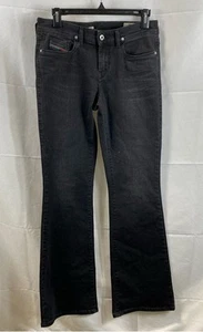 Diesel Womens Black Solid Stretch Low Rise Bootcut Jeans Pants Size 28 - Picture 1 of 5