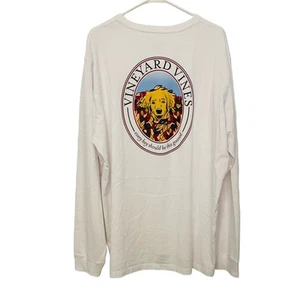 Vineyard Vines Long Sleeve T-shirt Mens Size XL Good Boy Dog Golden Retriever - Picture 1 of 5