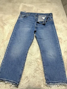 Jeans uomo Levis 501 '93 36X29 gamba dritta bottoni mosca sbiadito polsino invecchiato - Foto 1 di 6