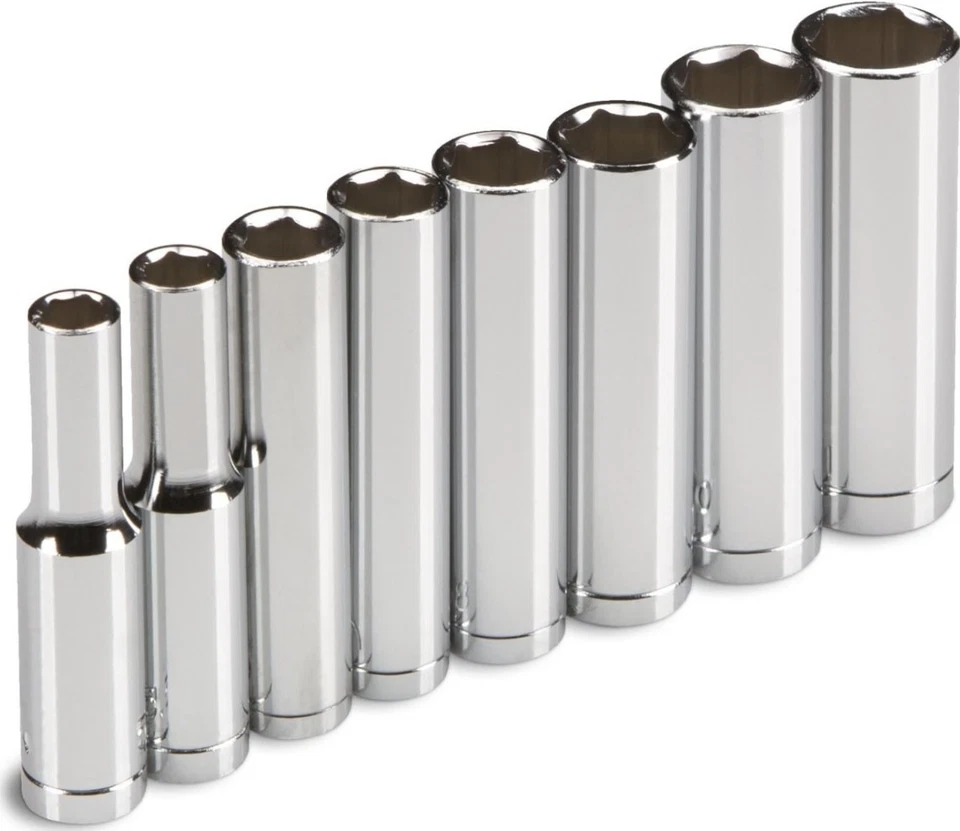 TEKTON 1215 1/4-Inch Drive Deep Socket Set, 3/16-Inch - 7/16-Inch, 8-Sockets - Image 1 of 1