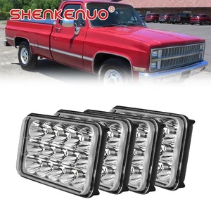 4x 4x6 LED Headlight with DRL for Chevrolet C10 C20 C30 K10 K20 1980-1986 Pickup - Picture 1 of 14