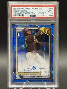 2024 Bowman Chrome Sapphire Edition LEO DE VRIES 1st Auto /199 PSA 9 - Picture 1 of 2