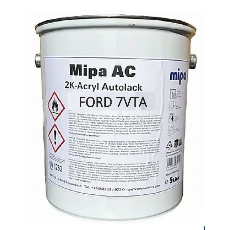 MIPA AC 2K ACRYLIC FORD 7VTAWWA FROZEN WHITE 5LTR - PAINT CAR VAN OC PUR TRANSIT