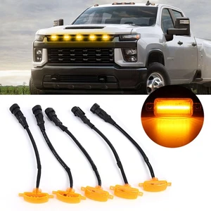 5pcs/set Amber LED Grille Lights For Dodge Ram 1500 2500 Pickup Offrad Truck SUV - Picture 1 of 12