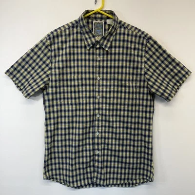 Ocean Current Shirt Mens Extra Large Blue Yellow Plaid Short Sleeve Button Up XL - Image 1 of 4