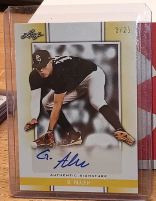 2019 Leaf National Showcase Autographs Yellow #BAGA1 G Allen 3/25 - Image 1 of 2