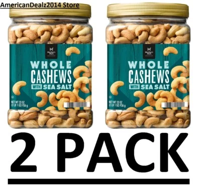 2 PACK -Member's Mark Roasted Whole Cashews with Sea Salt ( 33 oz.) Total 66 oz. - Image 1 of 4