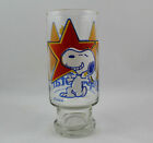 SNOOPY Superstar Peanuts Pedestal Glass Vintage 1958-65 United Feature Syndicate