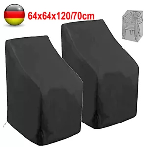 2x Abdeckung Stapelstühle Schutzhülle Stühle Abdeckplane Gartenstuhl Schutzplane - Bild 1 von 11
