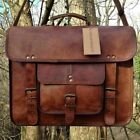 Mens Genuine Vintage Leather Satchel Messenger Handbag Laptop Briefcase Bag Free