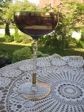 #A11 Venetian Murano art big coupe vase blown glass mauve lavender & gold Italy
