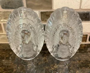 Gorham Harvest Bounty Turkey Salt & Pepper Shakers Lead Crystal Germany Holiday - Picture 1 of 8