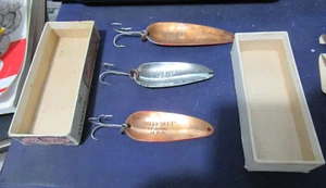 Antik Lou Eppinger Dardevle Set, 3 Fischen Taue, Original Box Anleitung - Bild 1 von 12
