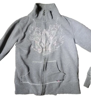 Volcom вышитый серый женская куртка розовый цветочный Skater  - Изображение 1 из 4