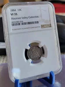 1884 Seated Liberty Dime 10c VF35 NGC - Picture 1 of 2