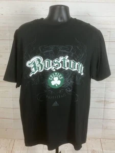 Boston Celtics Shirt Mens Large Black Short Sleeve adidas T-Shirt New w/Tags - Picture 1 of 6