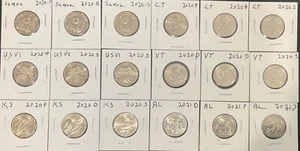 2020-21 PDS National Park/PD Washington Quarters -20 Münzen aus US Mint Rollen  - Bild 1 von 8