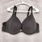 Cacique Boost Plunge Bra Womens Size 46 Dd Black Underwire Bow Lined Solid Adj