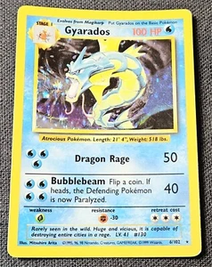 1999 Pokemon Holo Gyarados 6/102 MP/HP Wizards - Picture 1 of 2