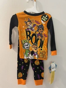 NWT Paw Patrol Halloween Pajamas Sz 12M PJs Glow in the Dark 2 Piece Long Pant - Picture 1 of 5