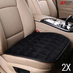 2X Black Car Seat Cover Mat Protector Non Slip Mat Pad Chair Cushion Soft Square - Picture 1 of 10