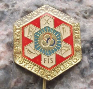 1975 Ski Flying Jumping Downhill Tatra Cup Competition FIS Slavic Cup Pin Badge - Picture 1 of 2