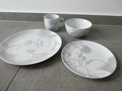 Disney Kinder Geschirrset/ Frühstückset, Porzellan, weiß/grau. Top! - Bild 1 von 4