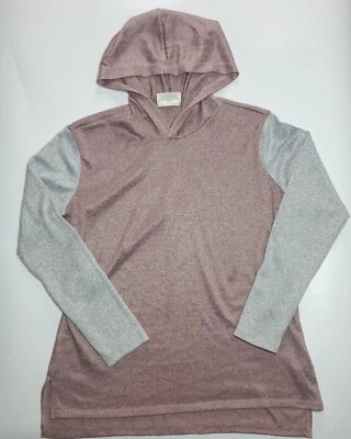 Sudadera con capucha ligera para mujer Bobbie Brooks rosa gris talla mediana Foto 1 de 4