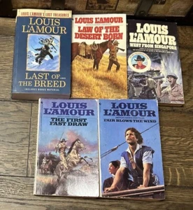 Louis Lamour Books Lot 5 Different Vintage Western Paperbacks - Picture 1 of 8
