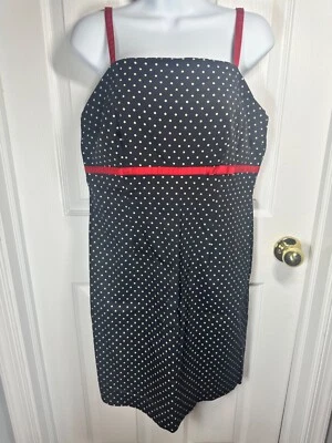 Vestido Amanda Smith Petite Sin Mangas Correa Fina Talla 12P Lunares con Lazo Foto 1 de 4