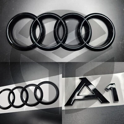 PREMIUM AFTERMARKET AUDI A1 2010-2018 Distintivi Nero Lucido SET GRIGLIA/STIVALE