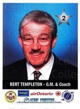 2000-01 Sudbury Wolves Police #2 Bert Templeton, Checklist