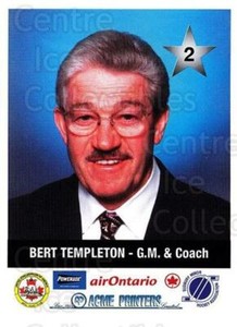 2000-01 Sudbury Wolves Police #2 Bert Templeton, Checklist
