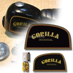 Sticker Emblem Logo For Honda Gorilla Black Gold L/R Pair Side Fuel Tank V6 Z50 - Picture 1 of 4