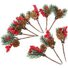 10 Pcs Party Ornament Autumn Berry Stem Pine Needles Decor Garland Wood