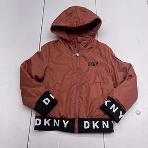 DKNY Red Full Zip Up Hooded Jacket Youth Size 5/6 - Picture 1 of 8