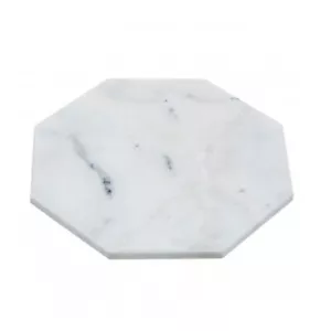 White Marble Octagonal Trivet Elegant Heat Resistant Kitchen Decor Accessory - Picture 1 of 5