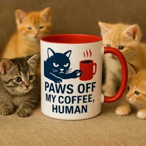 Paws Off my Coffee Mug, Human Coffee Mug. Cat Lover and Mother's Day Gift - Picture 1 of 10