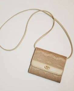 Vintage Etienne Aigner Woven Straw Convertible Crossbody Clutch Bag - Bild 1 von 8