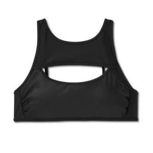 Women's Cut Out High Neck Bikini Top - Wild Fable Black XXS 00 - Picture 1 of 12