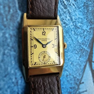 Art Deco 18k Solid Gold Patek Philippe Hand-Winding Men's Watch 18ct - Picture 1 of 14