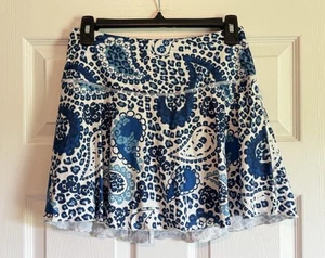 X BY GOTTEX Women’s Blue Paisley Skort Athletic Medium - Picture 1 of 6
