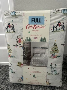Juego de sábanas Cath Kidston London Navidad Animales Crema COMPLETO 4 piezas 100 % algodón NUEVO - Imagen 1 de 8