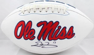Evan Engram Autographed Ole Miss Rebels Logo Football - JSA W Authenticated - Picture 1 of 10