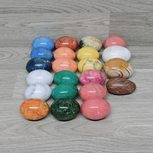 READ🔻 Lot of 22 Marble Alabaster Granite Stone Polished Eggs Multicolor Easter - Picture 1 of 10