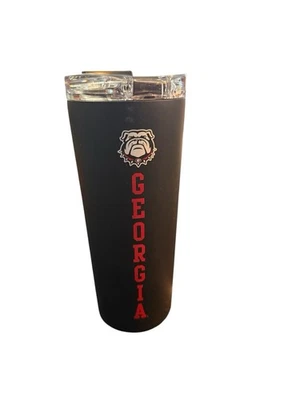 Georgia Bulldogs Lidded Tumbler Water Bottle Travel Mug Black Red - Image 1 of 4