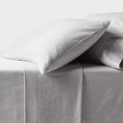 Queen Ultra Soft Flannel Sheet Set Green - Threshold - Threshold - Image 1 of 4