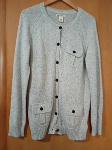 RuffHewn Strickjacke Damen L, 3 aufgesetzte Taschen grau gefleckt, weich und kuschelig - Bild 1 von 5