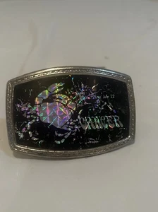 Prismatic Cancer Zodiac Belt Buckle 1970s Vintage, Distressed, Astrology - Picture 1 of 5